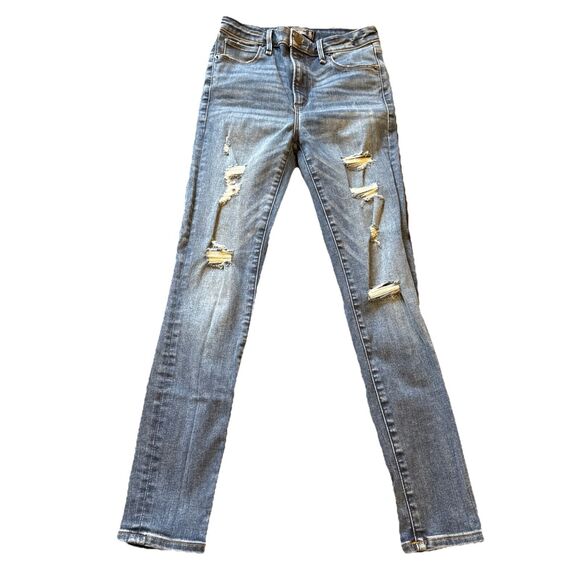 Abercrombie & Fitch Jeans Size 24/00S Simone High Rise Super Skinny Distressed - Picture 1 of 11